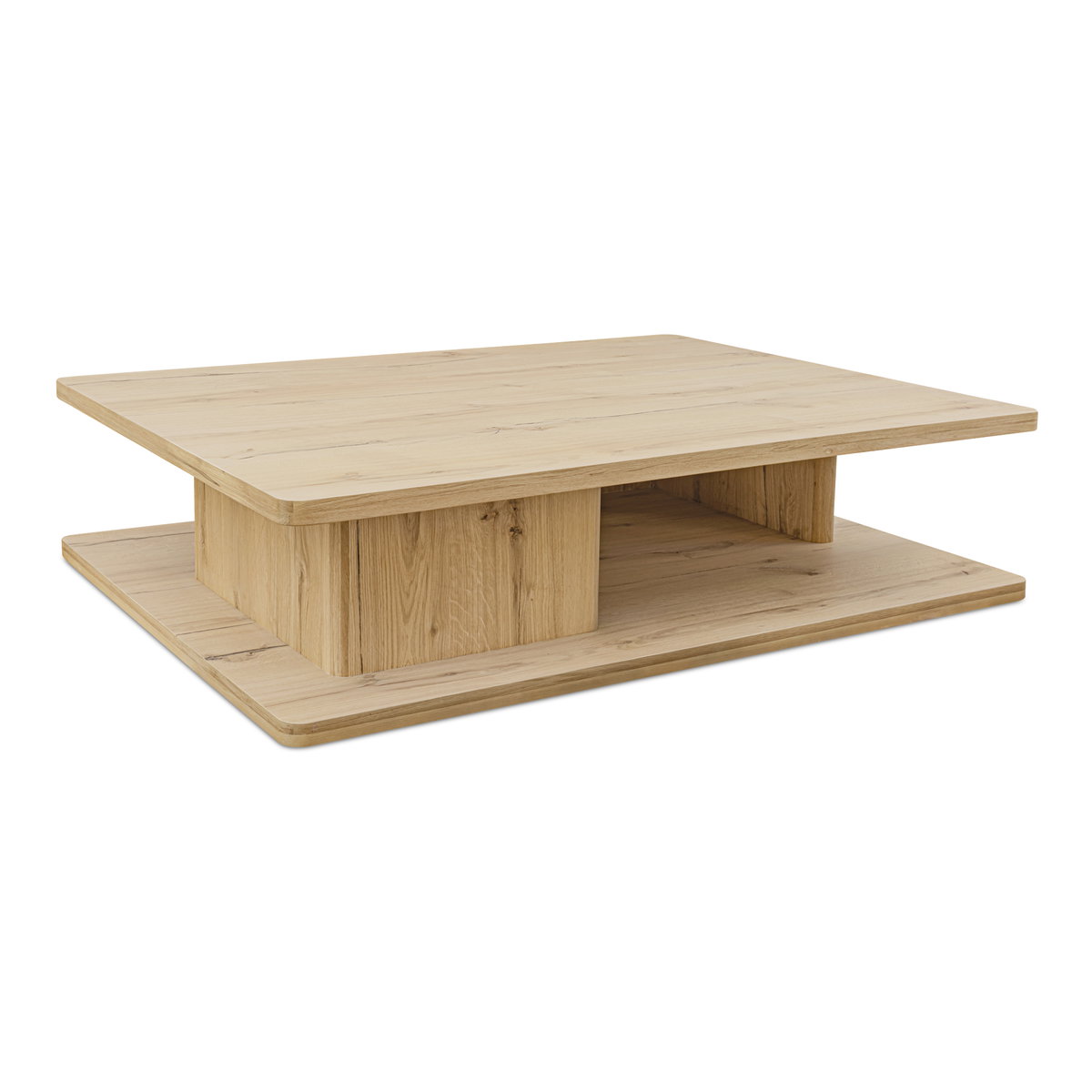 Casey Large Coffee Table Rustic Oak, by Moe's Home, 64" width x 16" height x 48" depth View 2