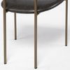 Parker Brown Faux Leather Seat Gold Metal Dining Chair thumbnail 10