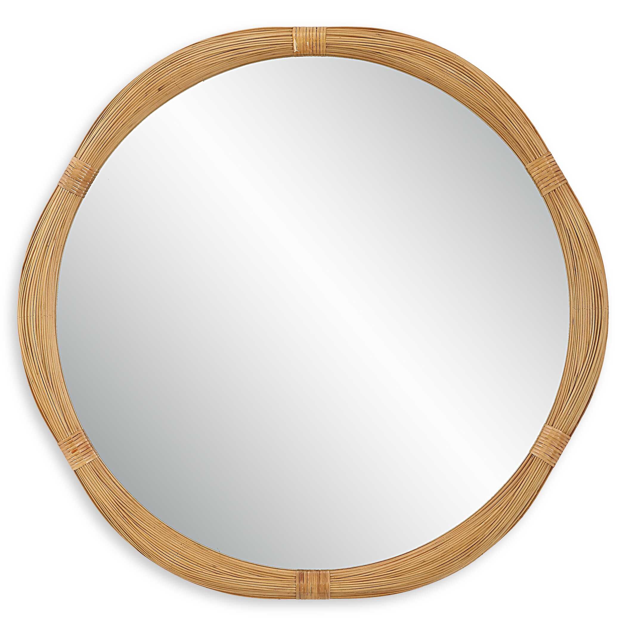 Salina Round Bamboo Mirror, by Uttermost, 39.75" width x 39.75" height x 2" depth View 1