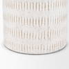 Tisha Large White with Terracotta Distressing Metal Vase, by Mercana, 5.91" length x 5.91" width x 14.17" height thumbnail 9