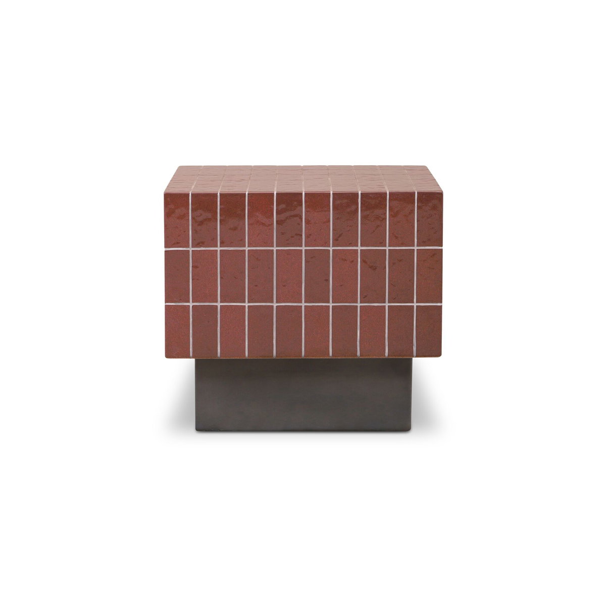 Farren Outdoor Side Table Brown, Outdoor Table by Moe's Home, 1'8" width x 1'6" height x 1'8" depth View 3