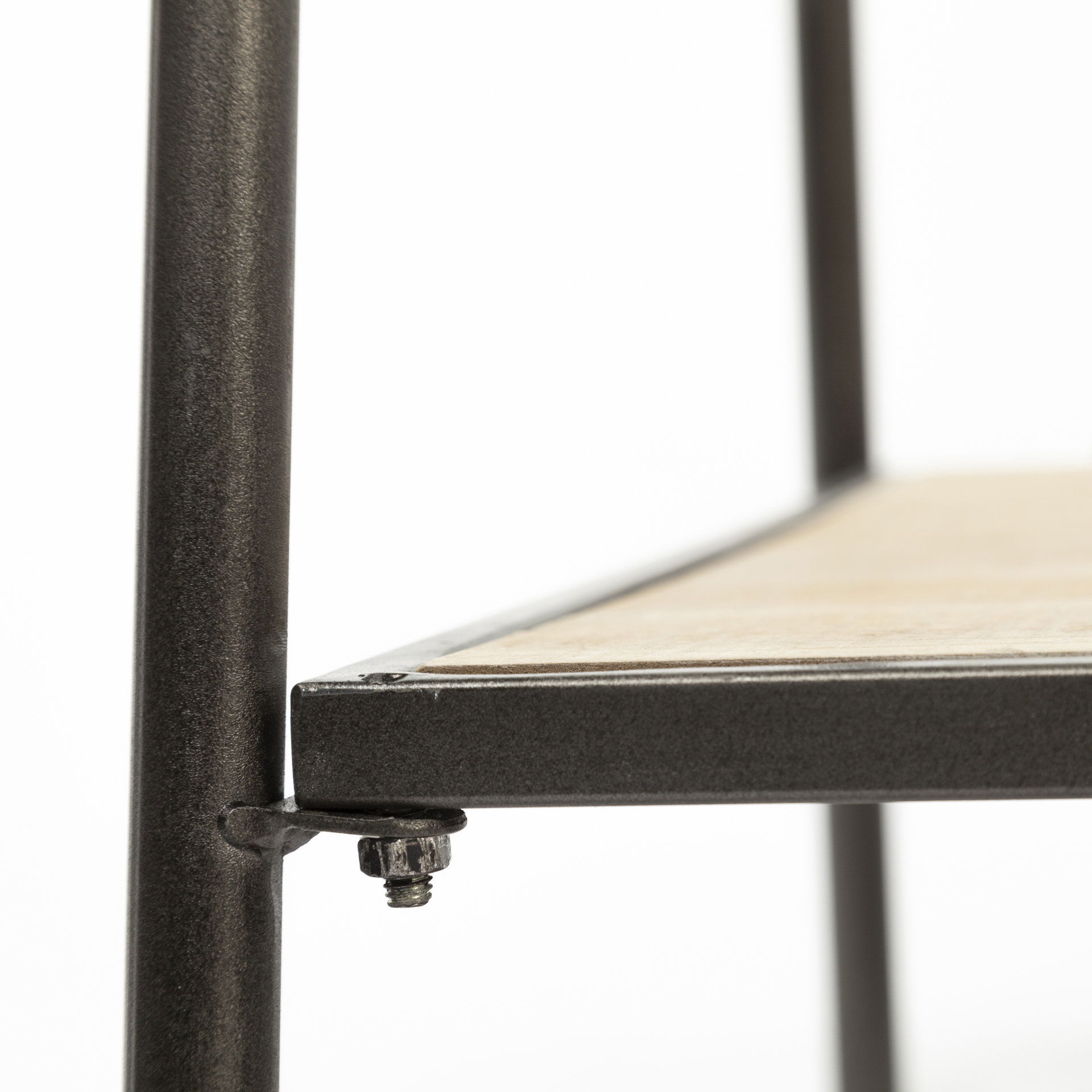 Carell 31L x 18W Black Metal And Wood Shelf Hall Tree, Entry & Hallway by Mercana, 31.1" length x 18.11" width x 77.17" height View 8