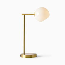 Online Designer Bedroom Staggered Glass Table Lamp Antique Brass Milk Glass (20")