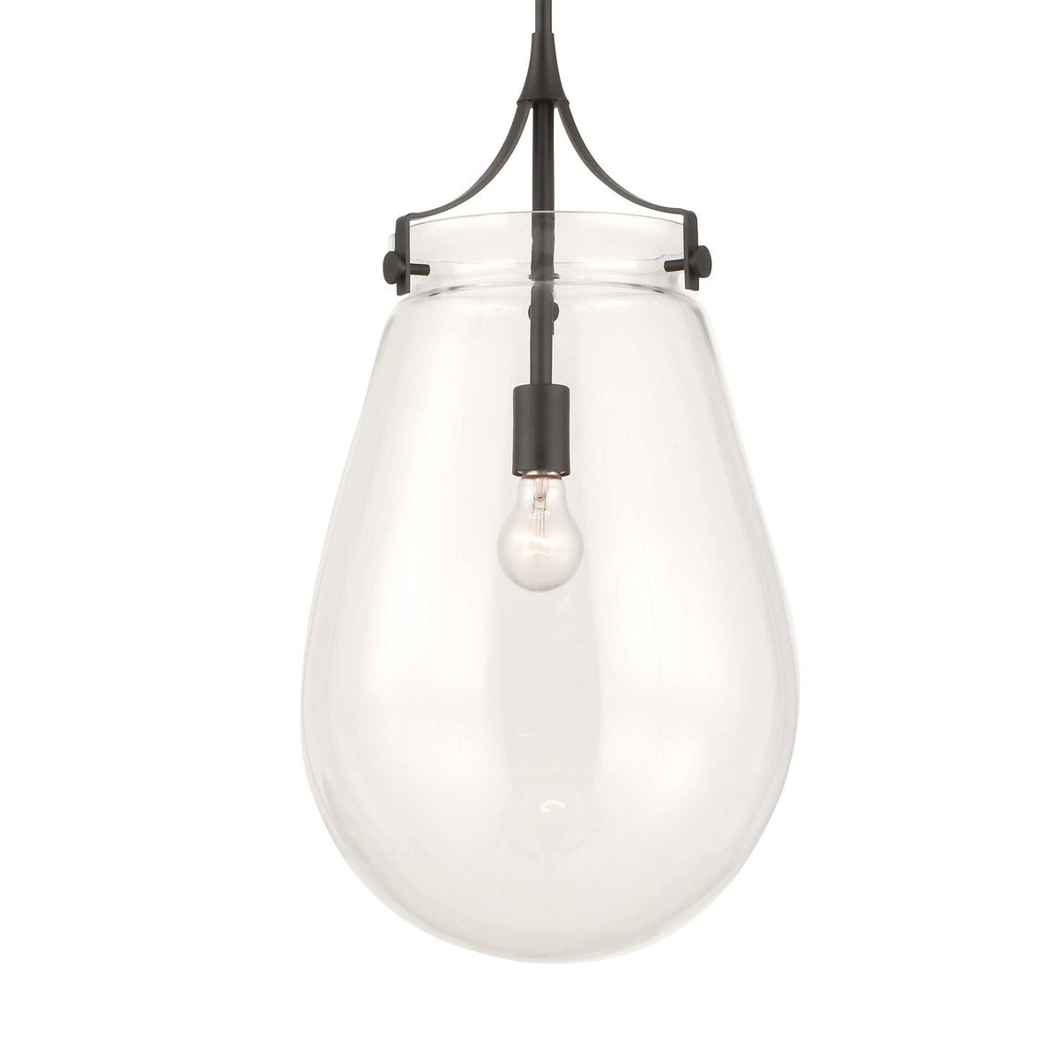 Dewdrop 1 Light Glass Shade Pendant, Ceiling Light by Uttermost, 25" height x 13.5" diameter View 5