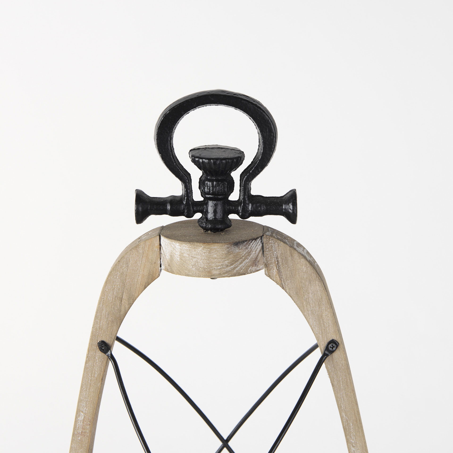 Zain I Small Brown Wooden Vintage Inspired Candle Holder Lantern, Lighting by Mercana, 10.04" length x 5.71" width x 21.26" height View 8