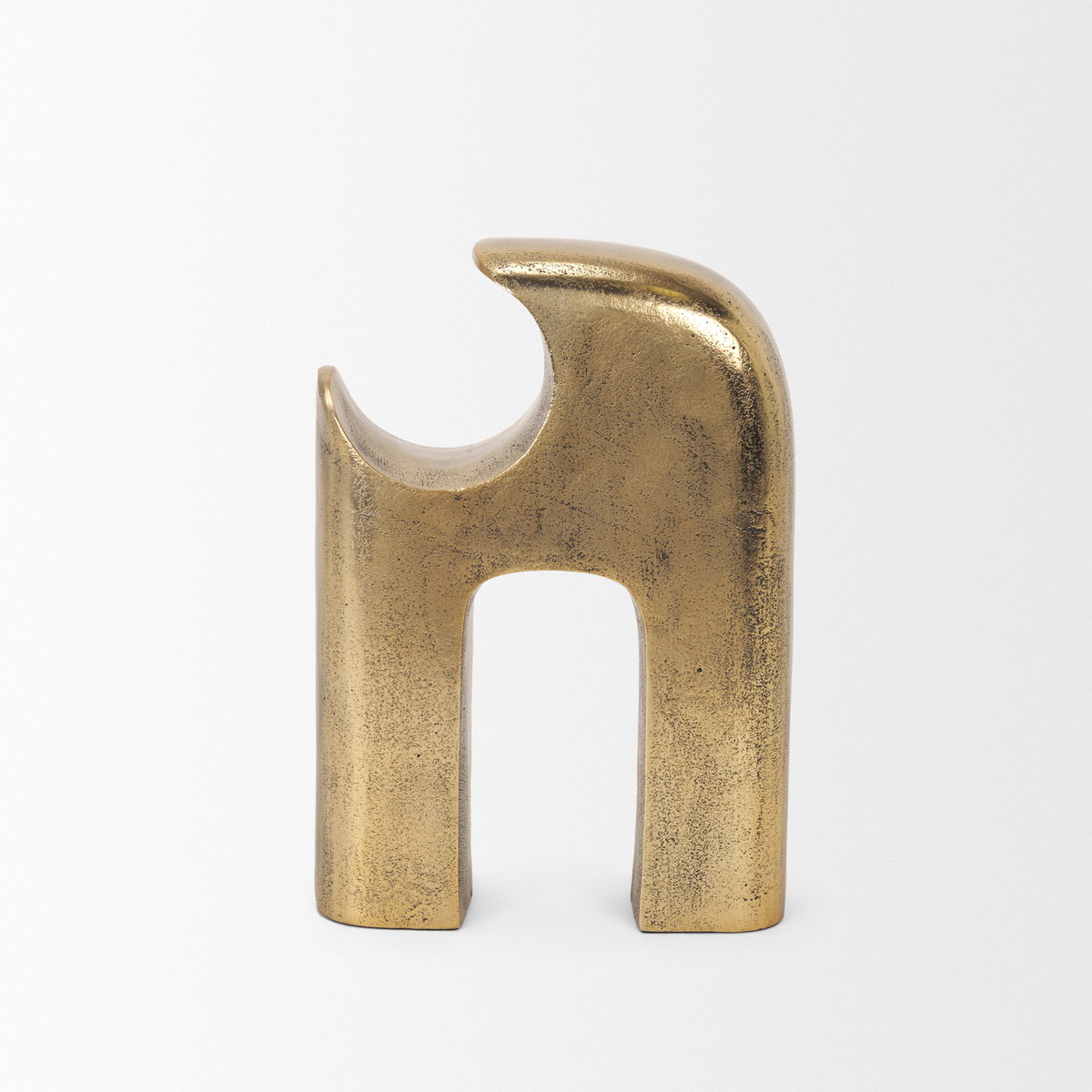 Renni Antiqued Brass Small Decorative Sculpture, Decorative Object by Mercana, 7.68" length x 2.76" width x 10.83" height View 6