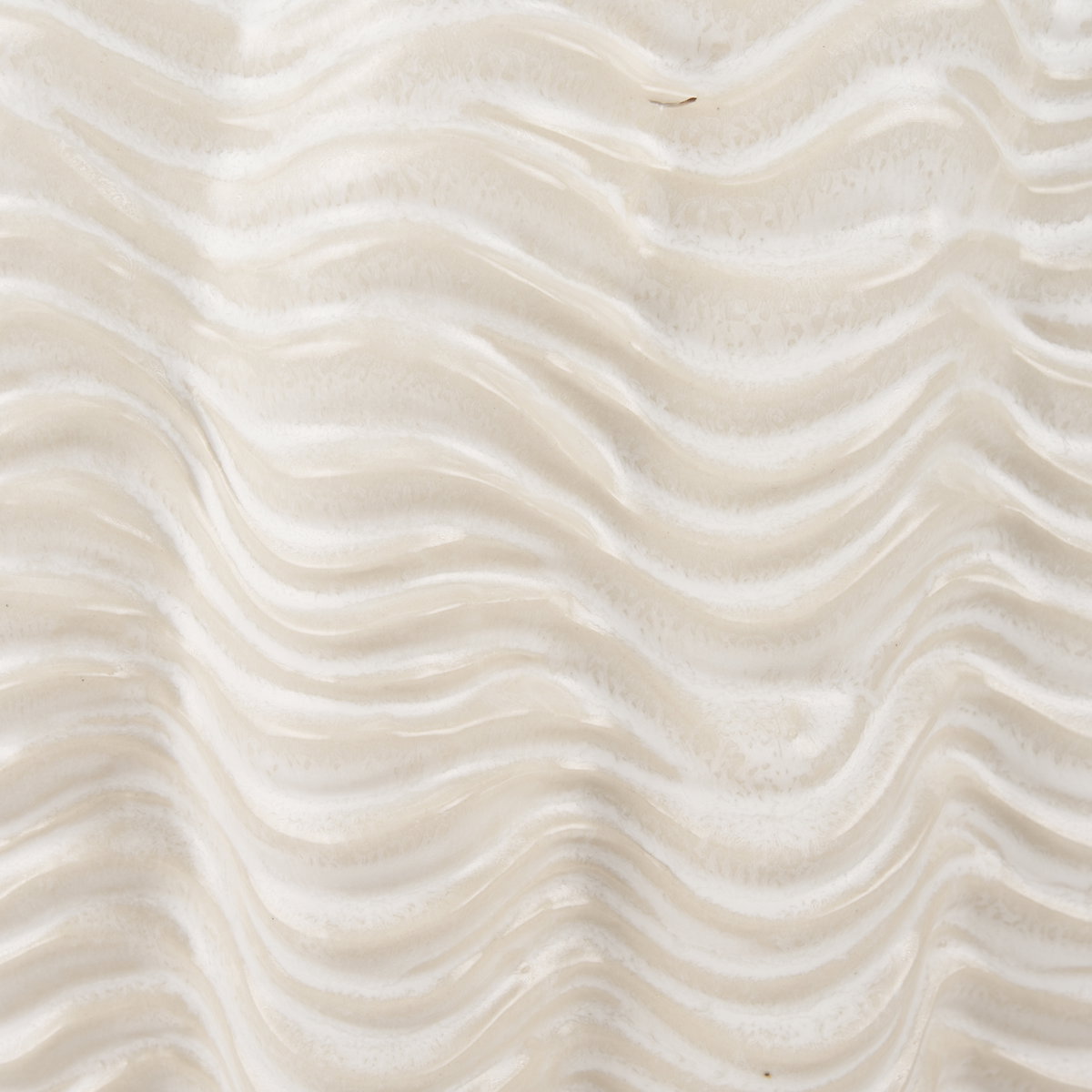 Velia Short Seashell Sculptural Cream Glazed Ceramic Vase, by Mercana, 11.61" length x 11.42" width x 11.02" height View 8