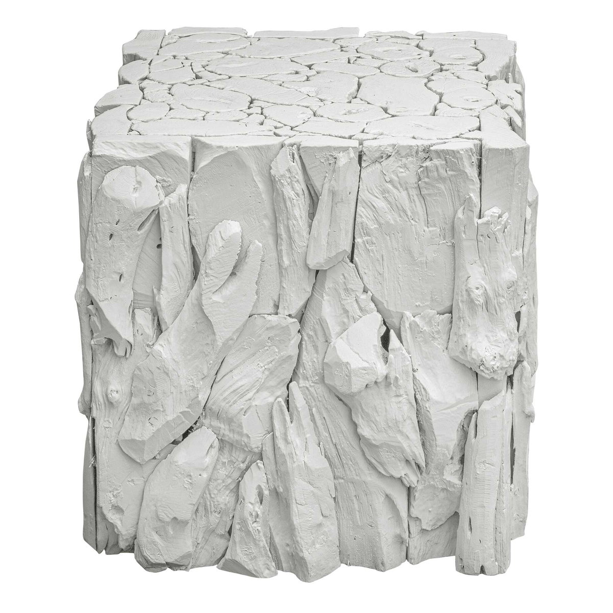 Teak Root White Bunching Cube, Side & End Table by Uttermost, 16.5" width x 18.5" height x 16.5" depth View 5