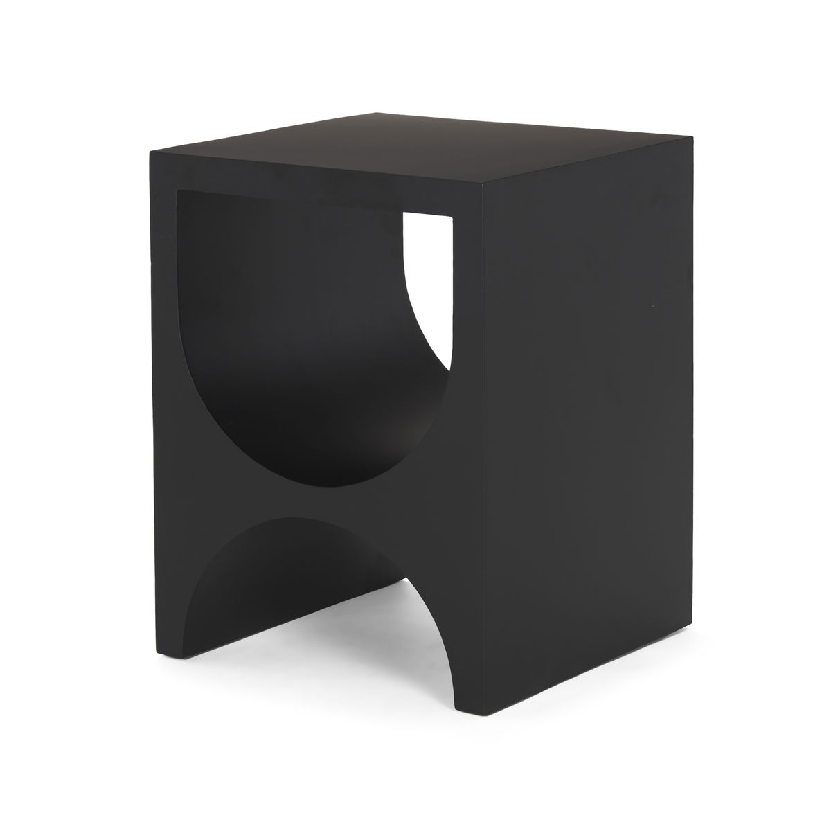 Sobi Matte Black Square Metal Side Table, Side & End Table by Mercana, 17" length x 17" width x 22" height View 1