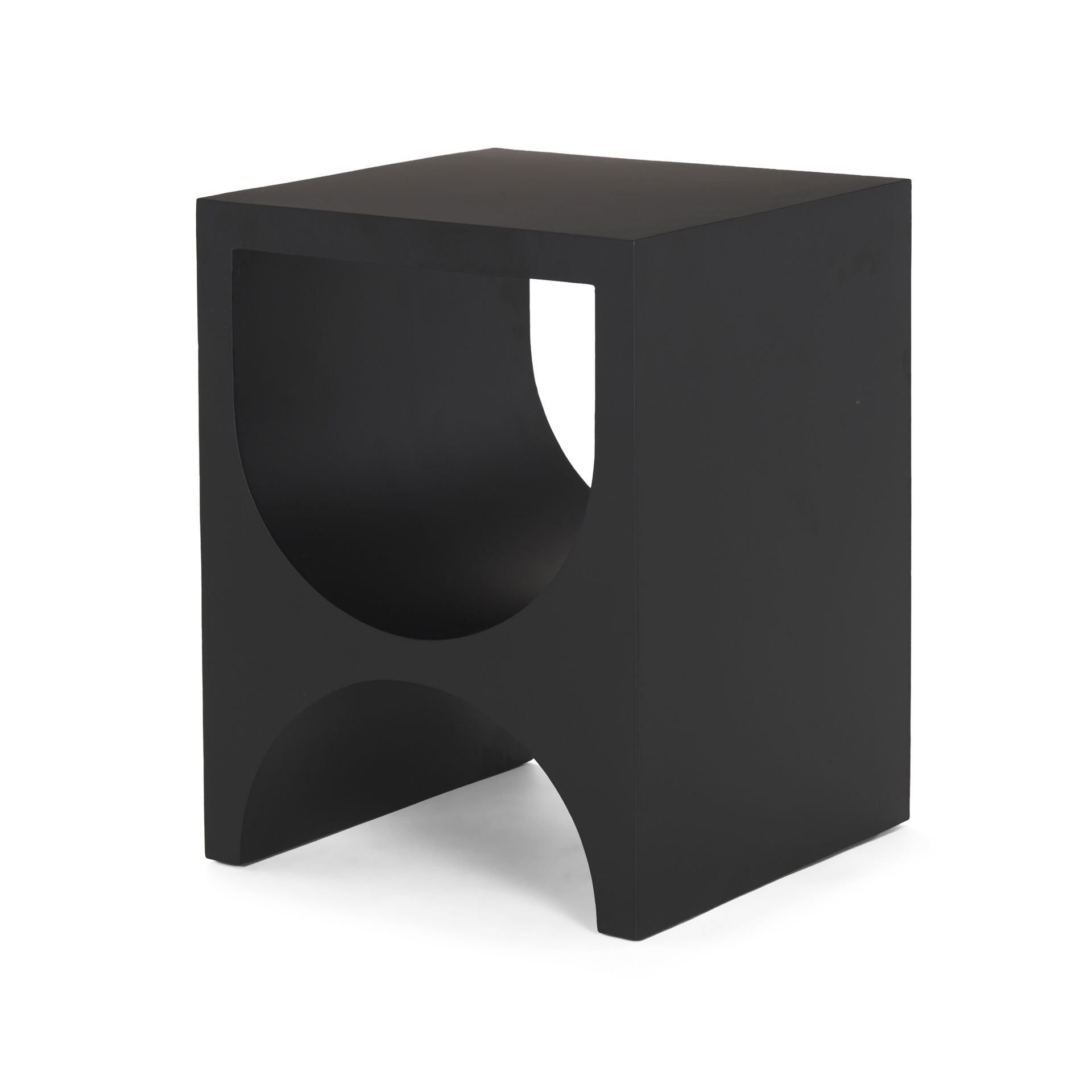 Sobi Matte Black Square Metal Side Table large image 