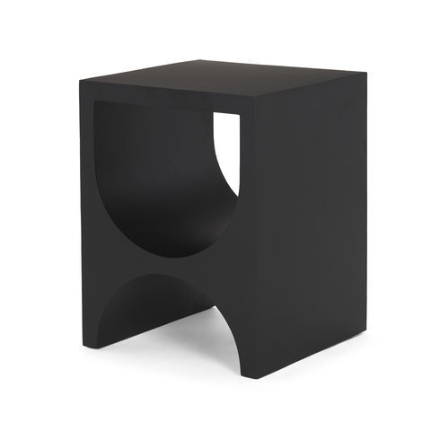 Sobi Matte Black Square Metal Side Table