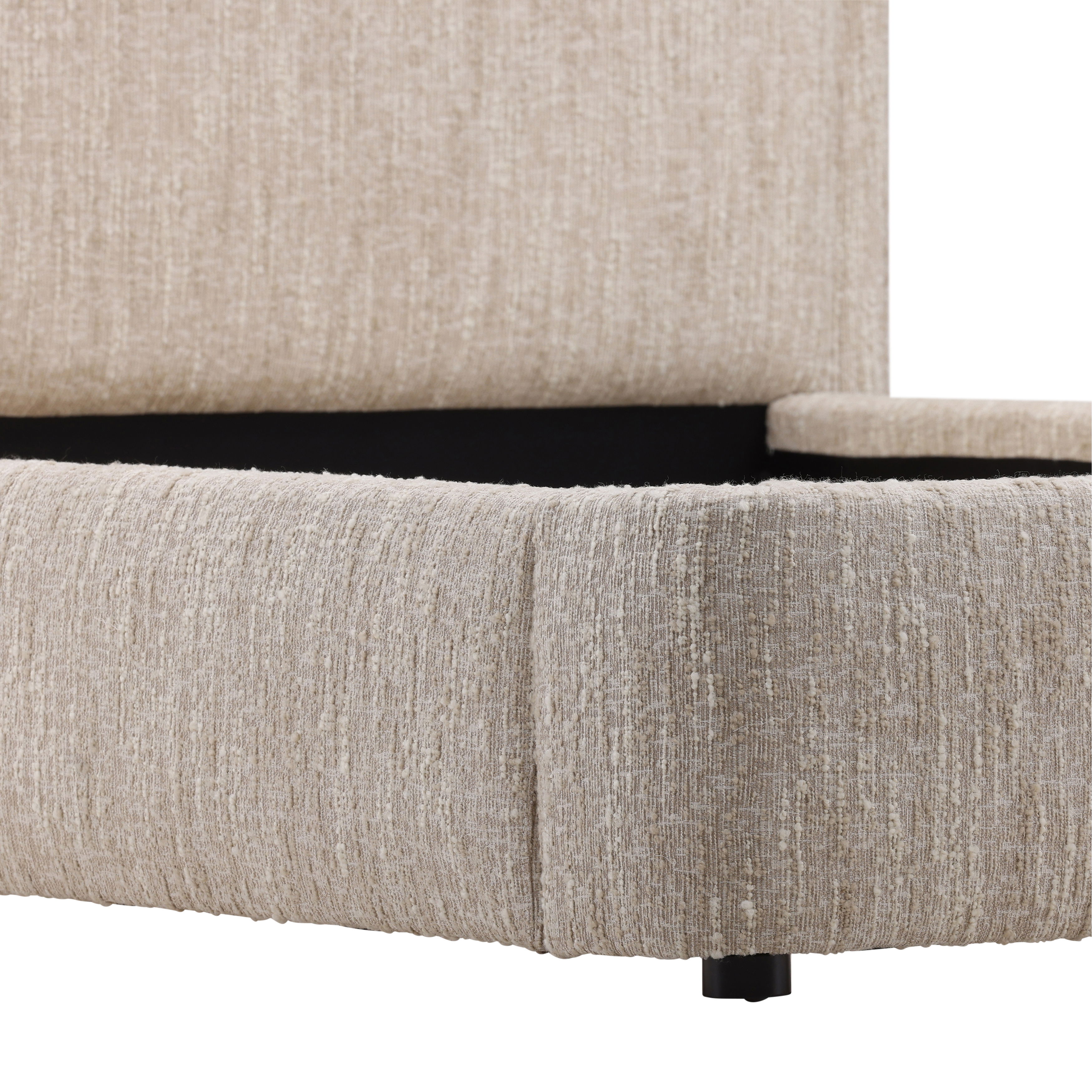 Agi Bed Queen Beige, by Dovetail, 73" width x 43.5" height x 88" depth View 8