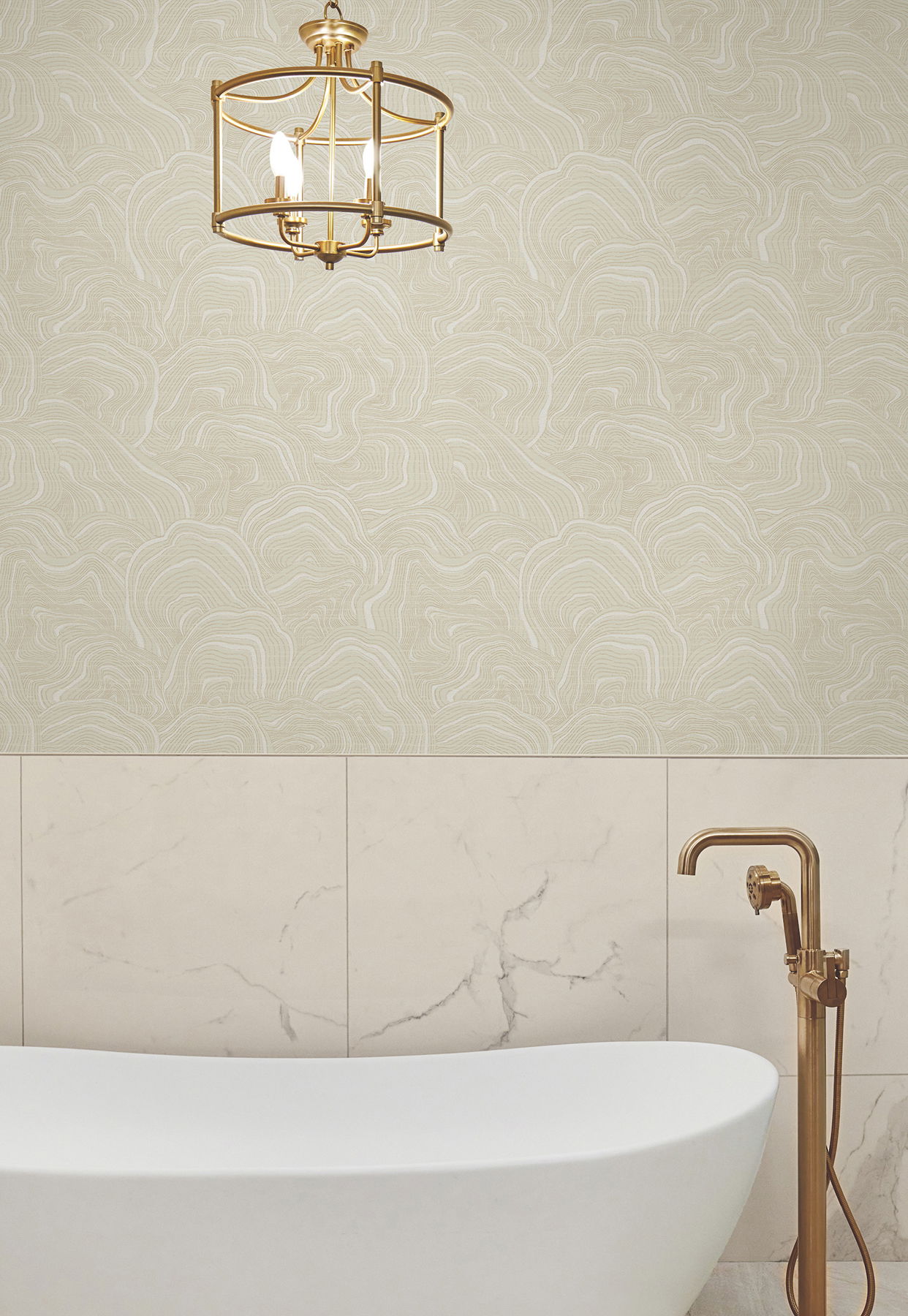 Geodes Cream Wallpaper, by York Wall, 27' length x 2'3" width x 0.02" depth View 2