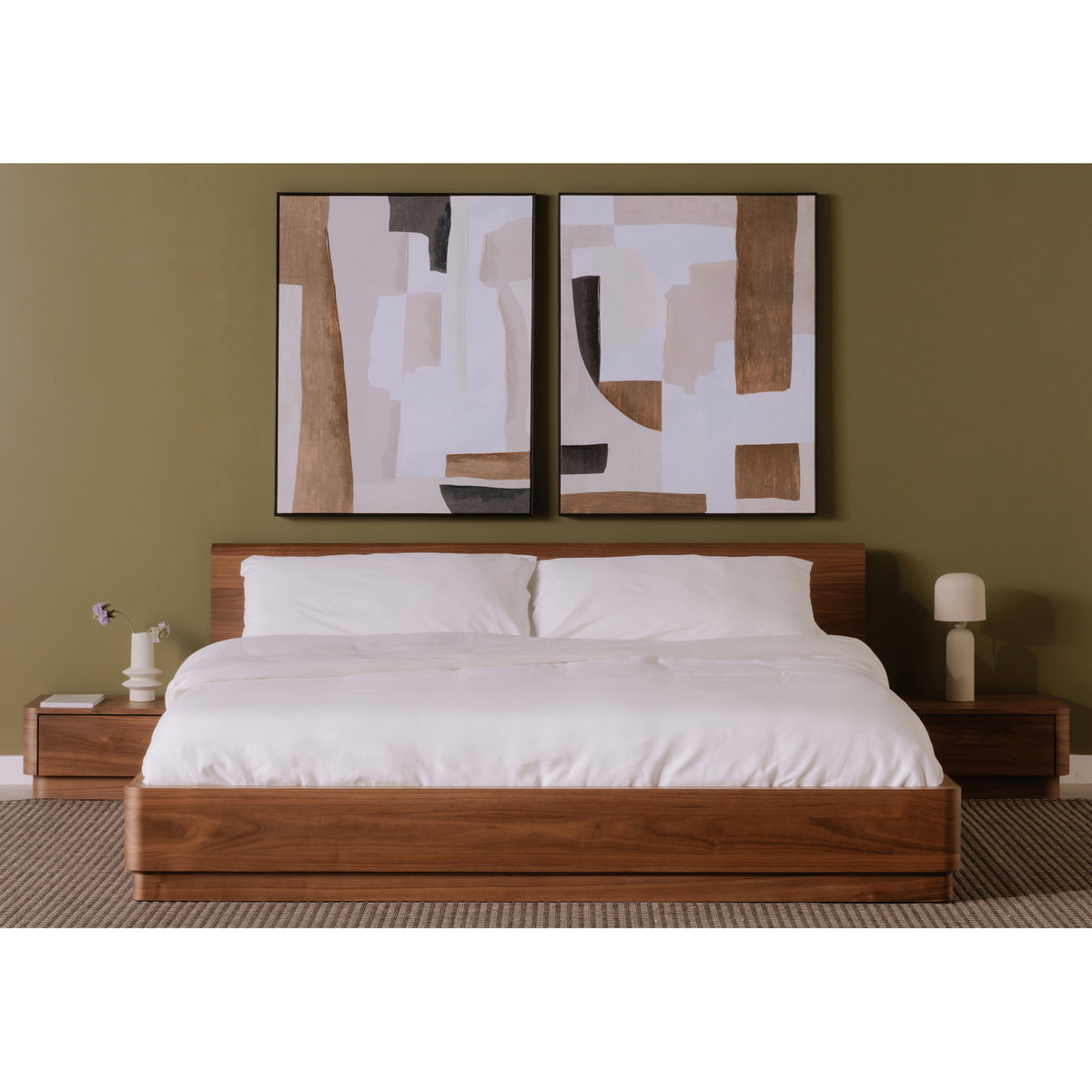 Round Off King Bed Walnut Brown, by Moe's Home, 81" width x 30" height x 84" depth View 11