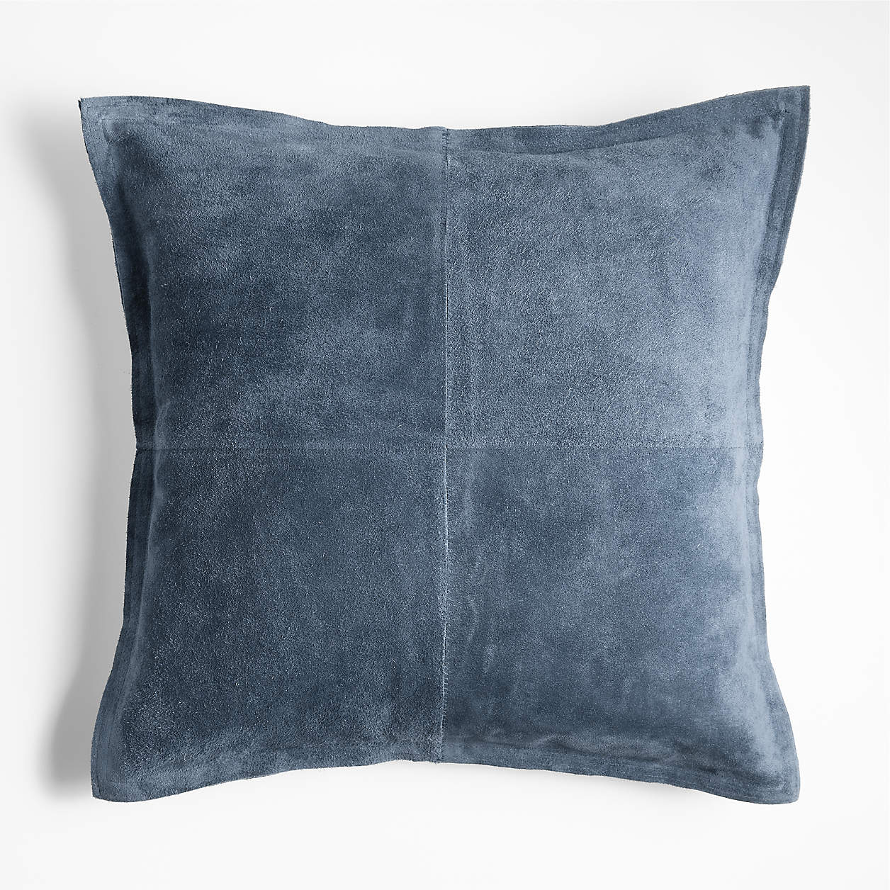 Online Designer Other Hyde Pieced Suede 23"x23" Coy Blue Throw Pillow with Down-Alternative Insert