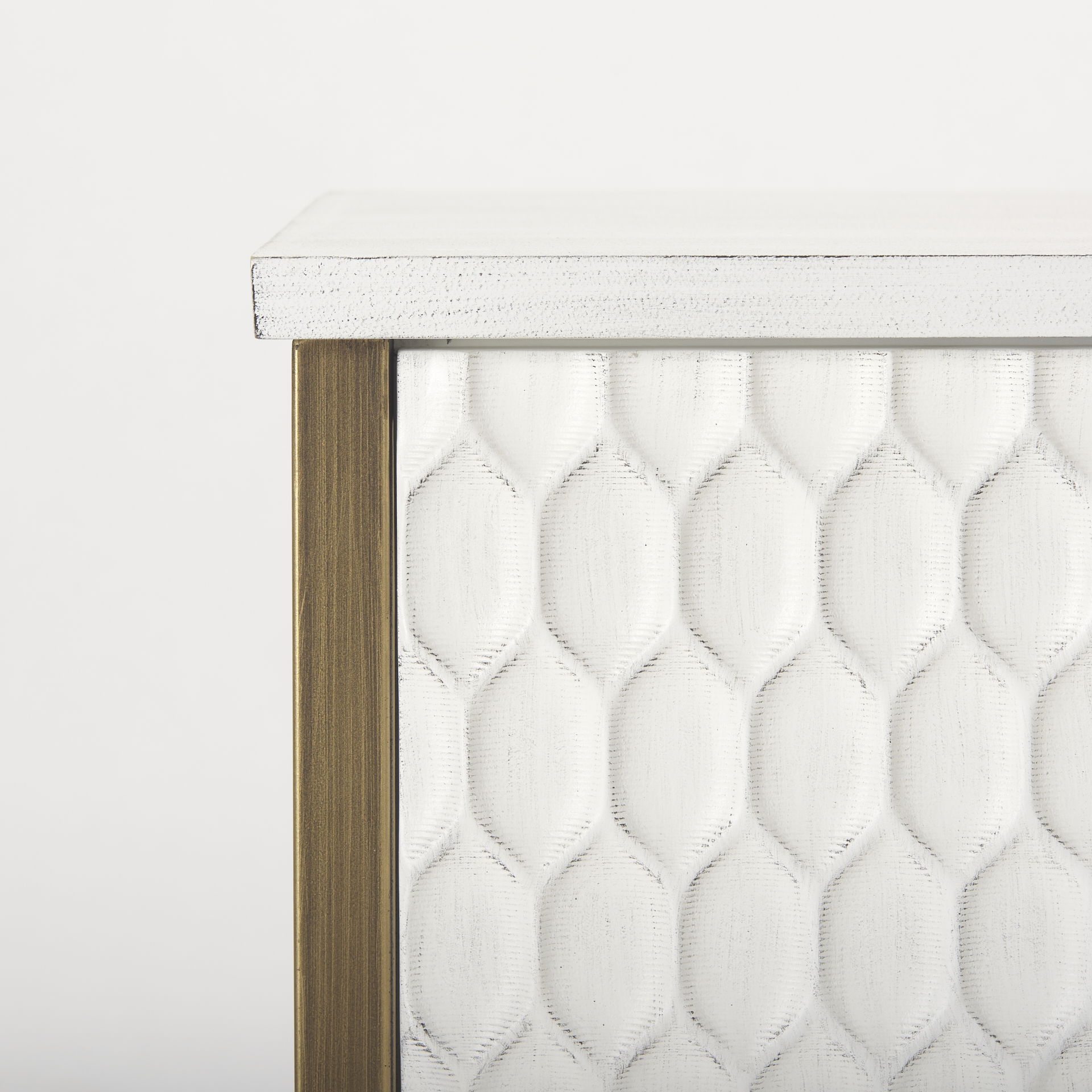 Savannah White Fir Veneer with Gold Metal Accent 2-Door Accent Cabinet, Cabinets & Chest by Mercana, 31.5" length x 15.75" width x 31.5" height View 10