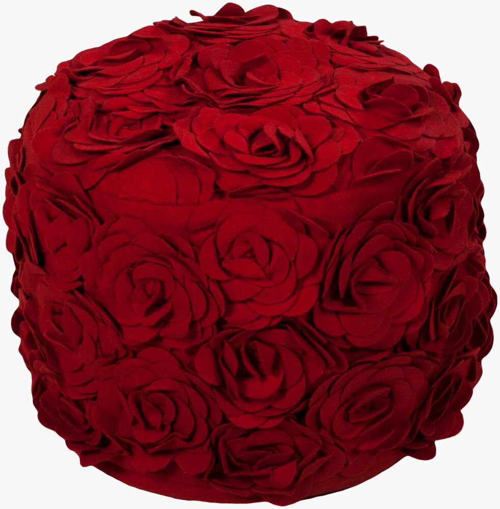 Felted Floral Pouf, Ottoman by Surya, 18" width x 14" height