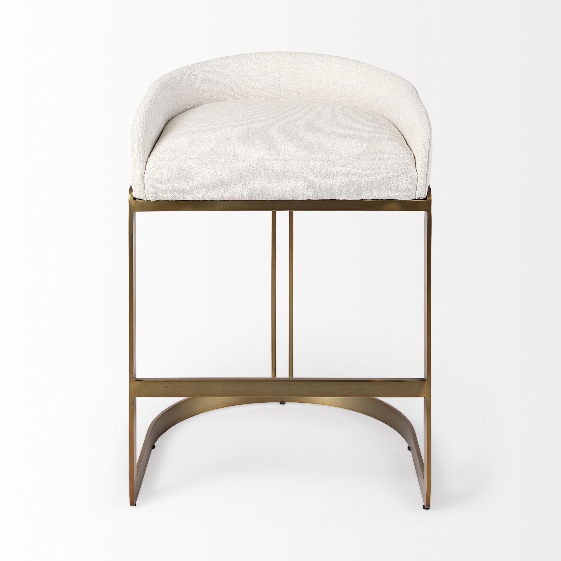 Hollyfield 20.5 x 19.7 x 28.7 Cream Fabric Seat with Gold Metal Base Counter Stool large image 