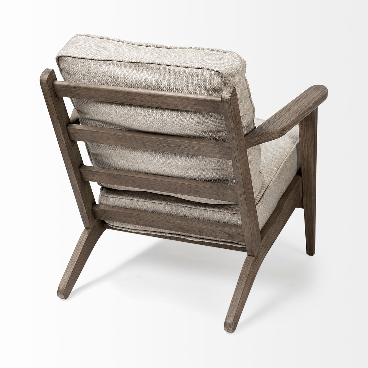 Olympus VI Beige Fabric Wrapped Wooden Frame Accent Chair, by Mercana, 28" length x 31" width x 32" height View 7