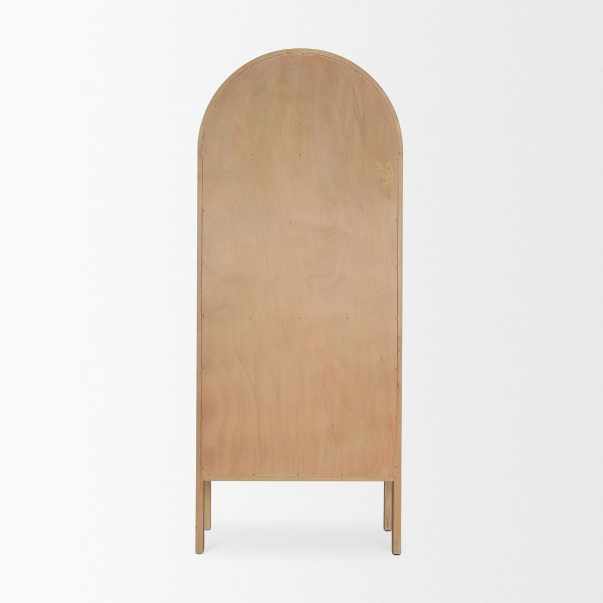 Callum Light Brown Elm Wood with Glass Doors  Arched Curio Cabinet, Cabinets & Sideboard by Mercana, 31" length x 17.7" width x 79" height View 6