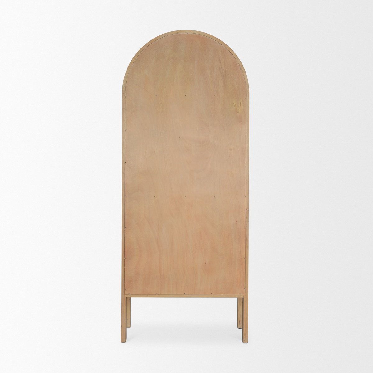 Callum Light Brown Elm Wood with Glass Doors  Arched Curio Cabinet, Cabinets & Sideboard by Mercana, 31" length x 17.7" width x 79" height View 6