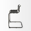 Berbick Backless 38in Seat Counter Stool | Black Leather with Gray Metal, Counter & Bar Stool by Mercana, 20.5" length x 24.8" width x 39" height thumbnail 4