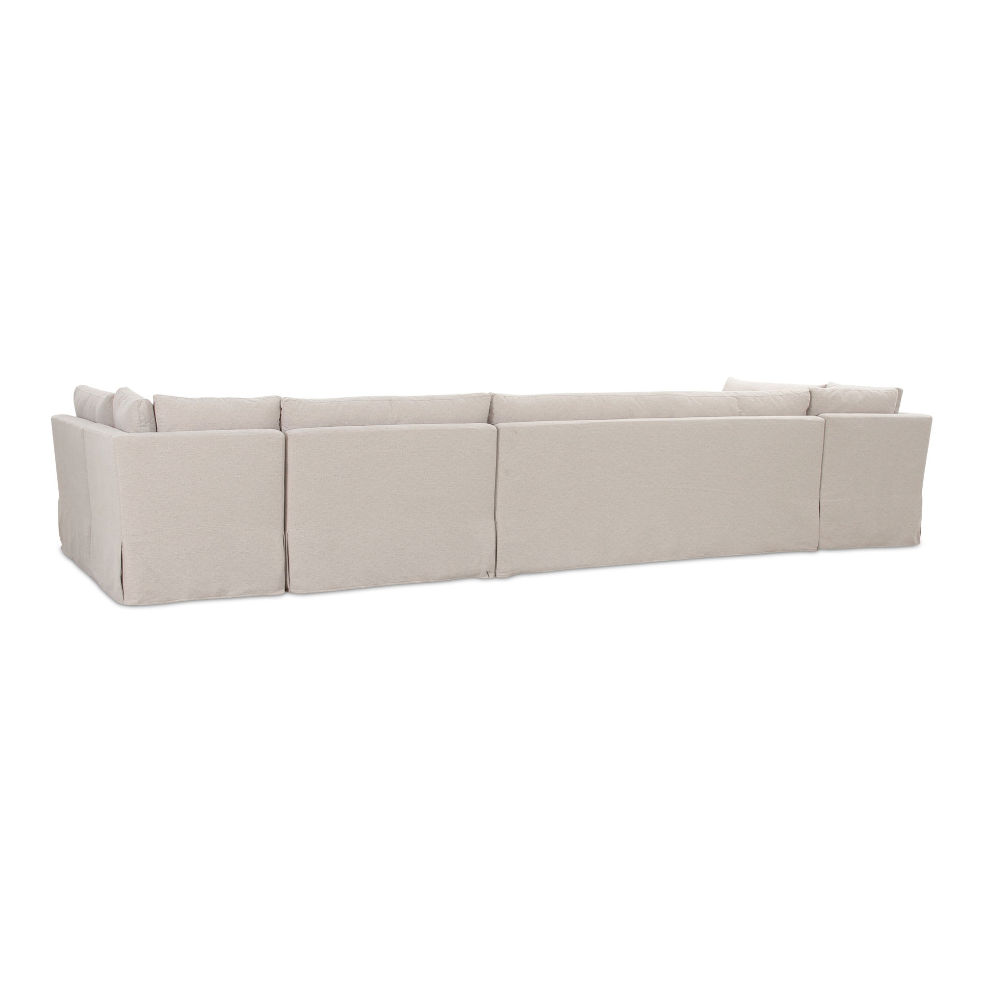 Fable Slipcover Dining Banquette U-shape Beige 168in large image 
