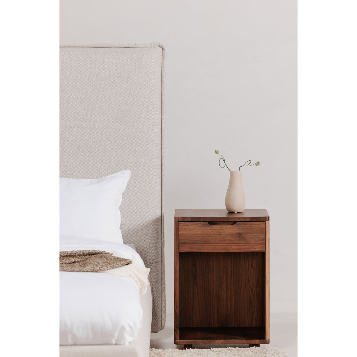 Luzon King Bed Tall Headboard Wheat, by Moe's Home, 85.5" width x 55" height x 88.5" depth View 13