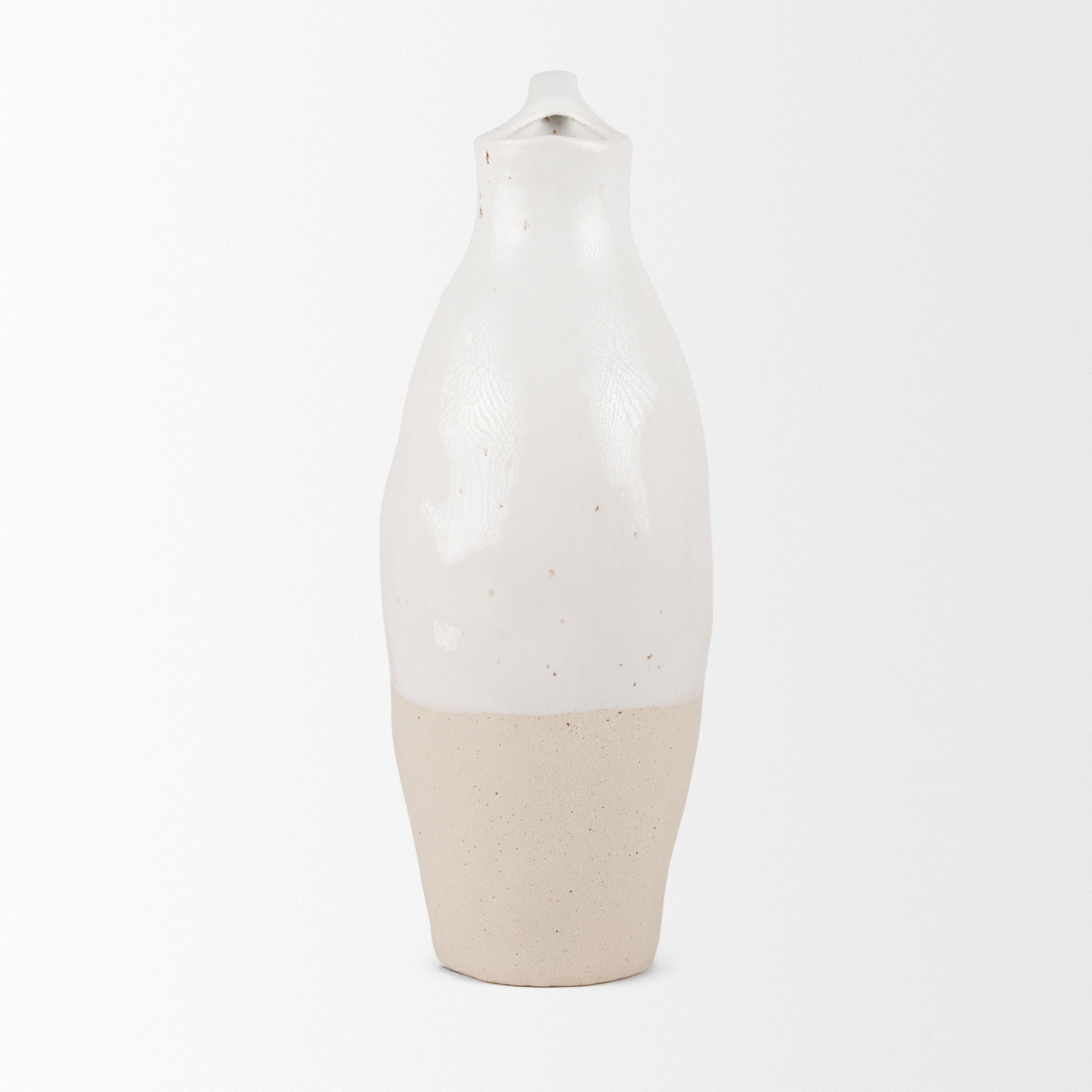 Valora Black Speckled Cream with Light Beige Ceramic Jug, Decorative Jar by Mercana, 7.09" length x 5.31" width x 14.37" height View 6