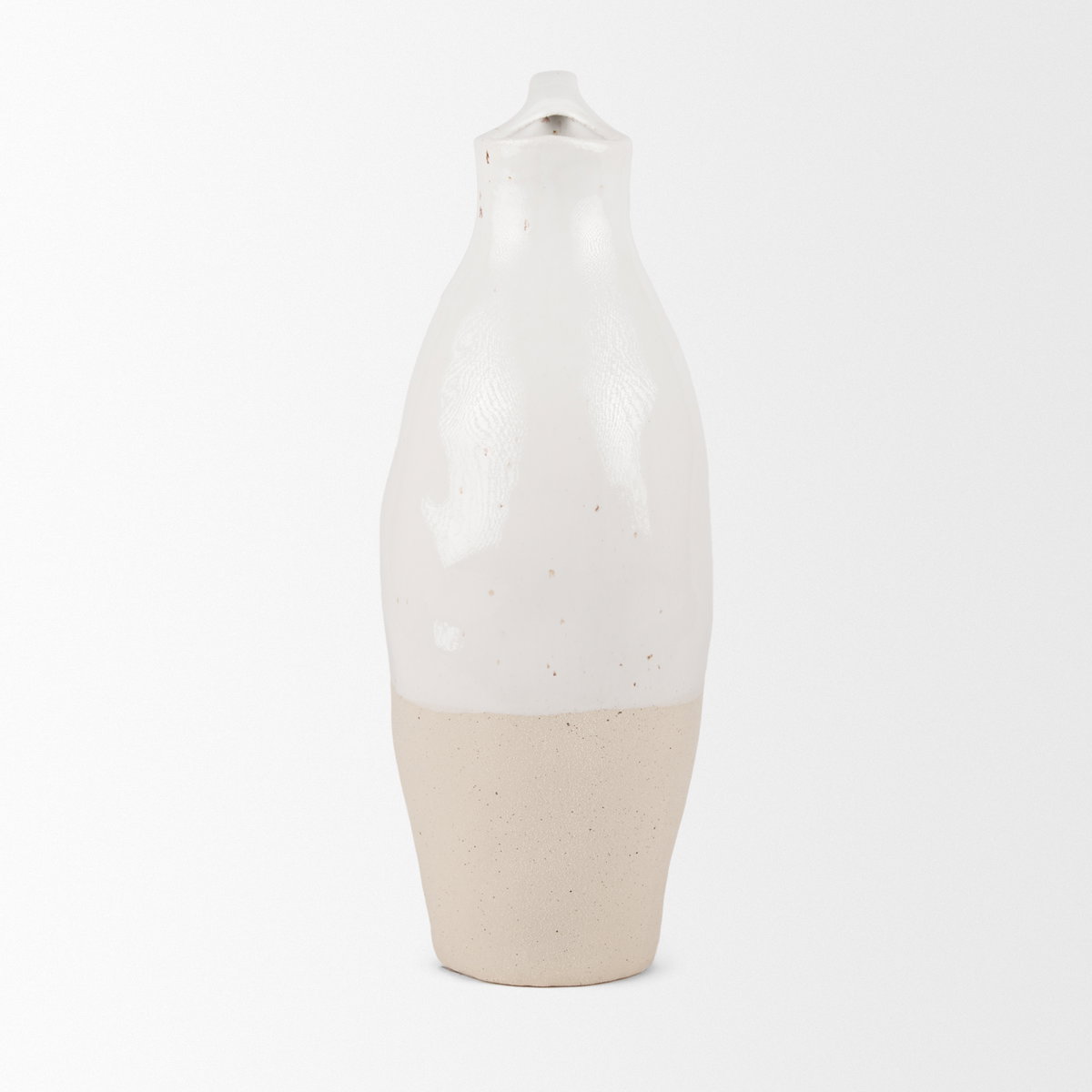 Valora Black Speckled Cream with Light Beige Ceramic Jug, Decorative Jar by Mercana, 7.09" length x 5.31" width x 14.37" height View 6