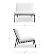 Salma Outdoor Accent Chair White, Outdoor Chair by Moe's Home, 2'10.7" width x 2'9.5" height x 2'11.5" depth thumbnail 9
