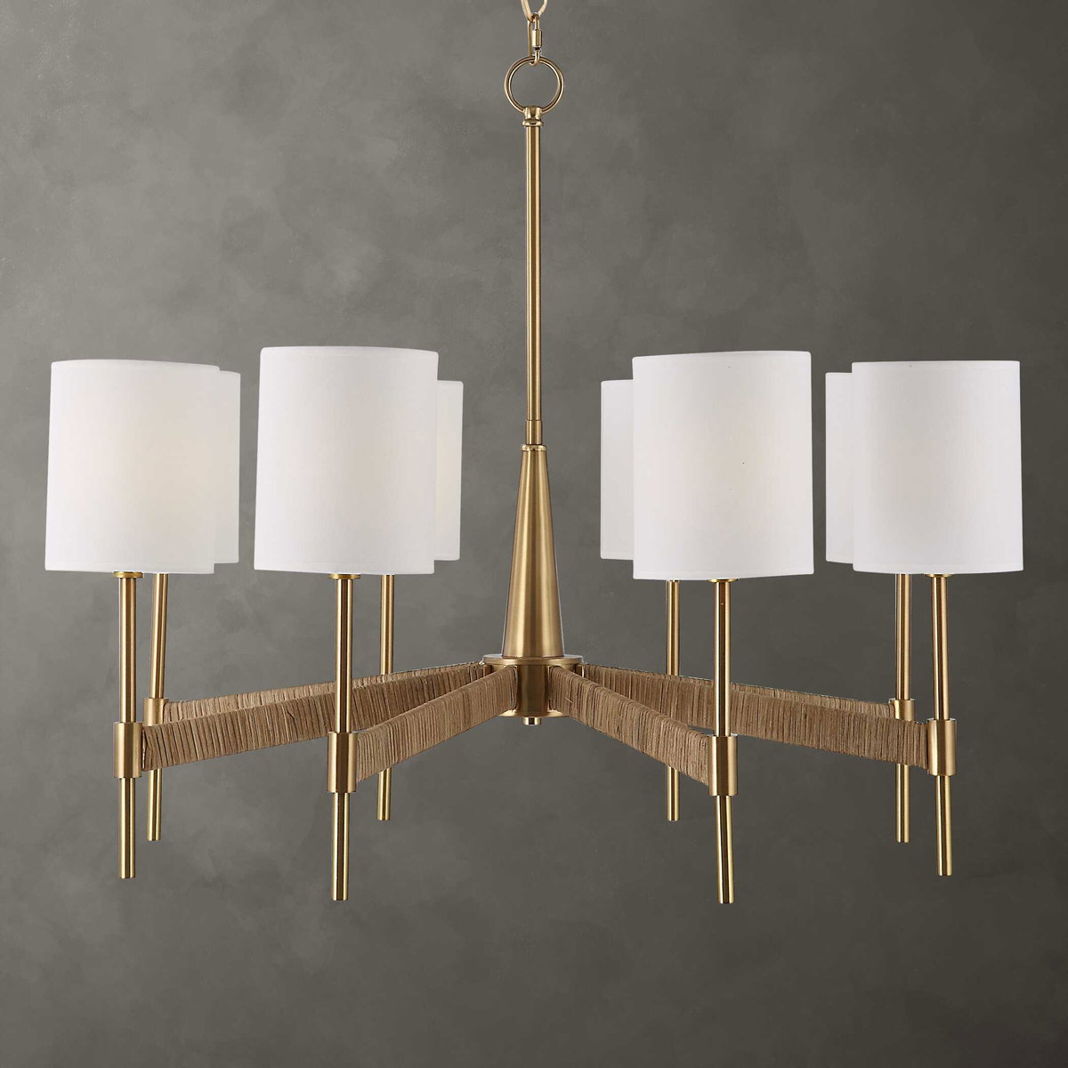 Lautoka Rattan 8 Light Chandelier, Pendant by Uttermost, 32" width x 26" height x 32" diameter x 32" depth View 1