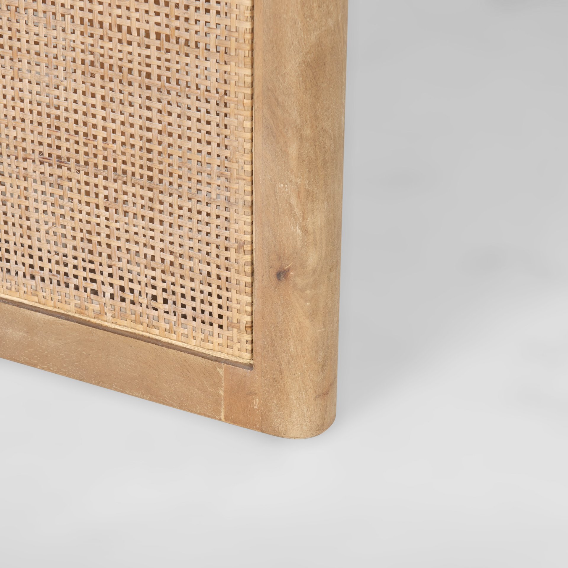 Grier 84' Light Brown Wood with Cane Dining Table large image 