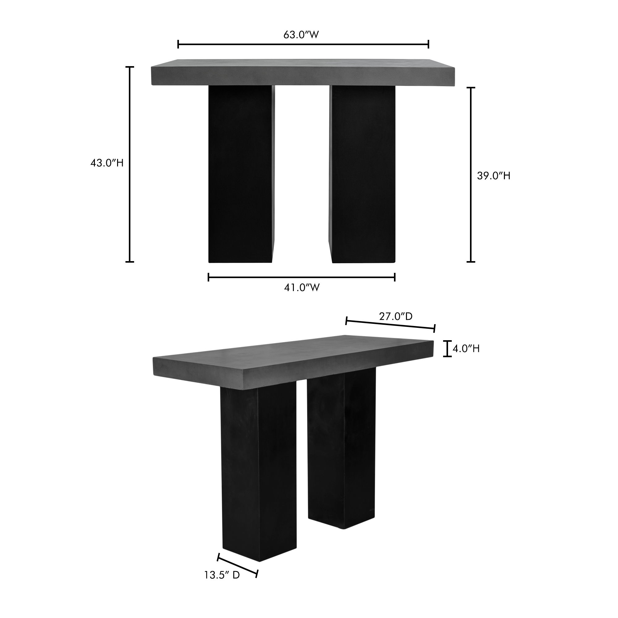 Lithic Outdoor Bar Table Grey, Outdoor Chair by Moe's Home, 5'3" width x 3'7.25" height x 2'3.5" depth View 8