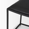 Taniel Black Leather with Black Metal Stool, Ottoman by Mercana, 23.25" length x 16" width x 17.5" height thumbnail 6
