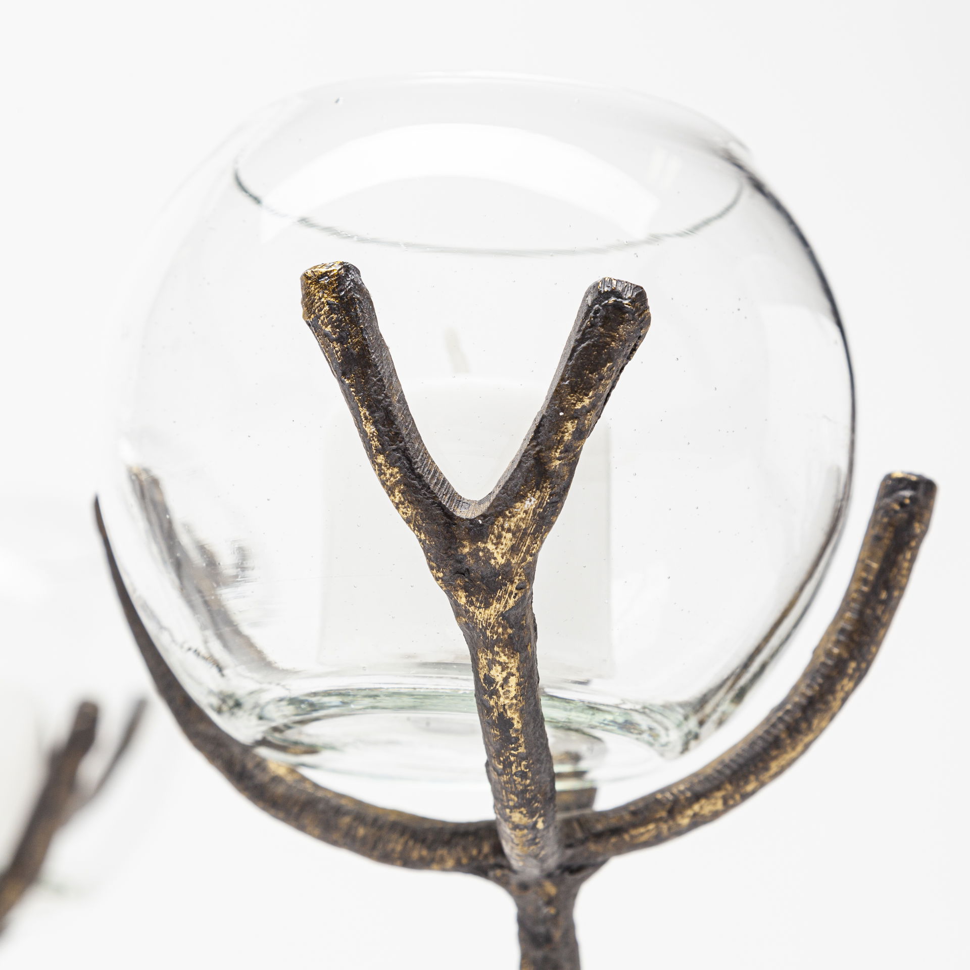 Vine II Distressed Gold Metal Creeper Five Candle Table Candle Holder large image 
