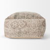 Khloe Large Taupe Pouf, Ottoman by Mercana, 36" length x 36" width x 17" height thumbnail 4