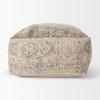 Khloe Large Taupe Pouf, Ottoman by Mercana, 36" length x 36" width x 17" height thumbnail 5