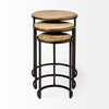 Glover (Set of 3) 20L x 20W Brown Wood Round Top with Metal Nesting Accent Tables, Side & End Table by Mercana, 20.08" length x 20.08" width x 26.38" height thumbnail 4