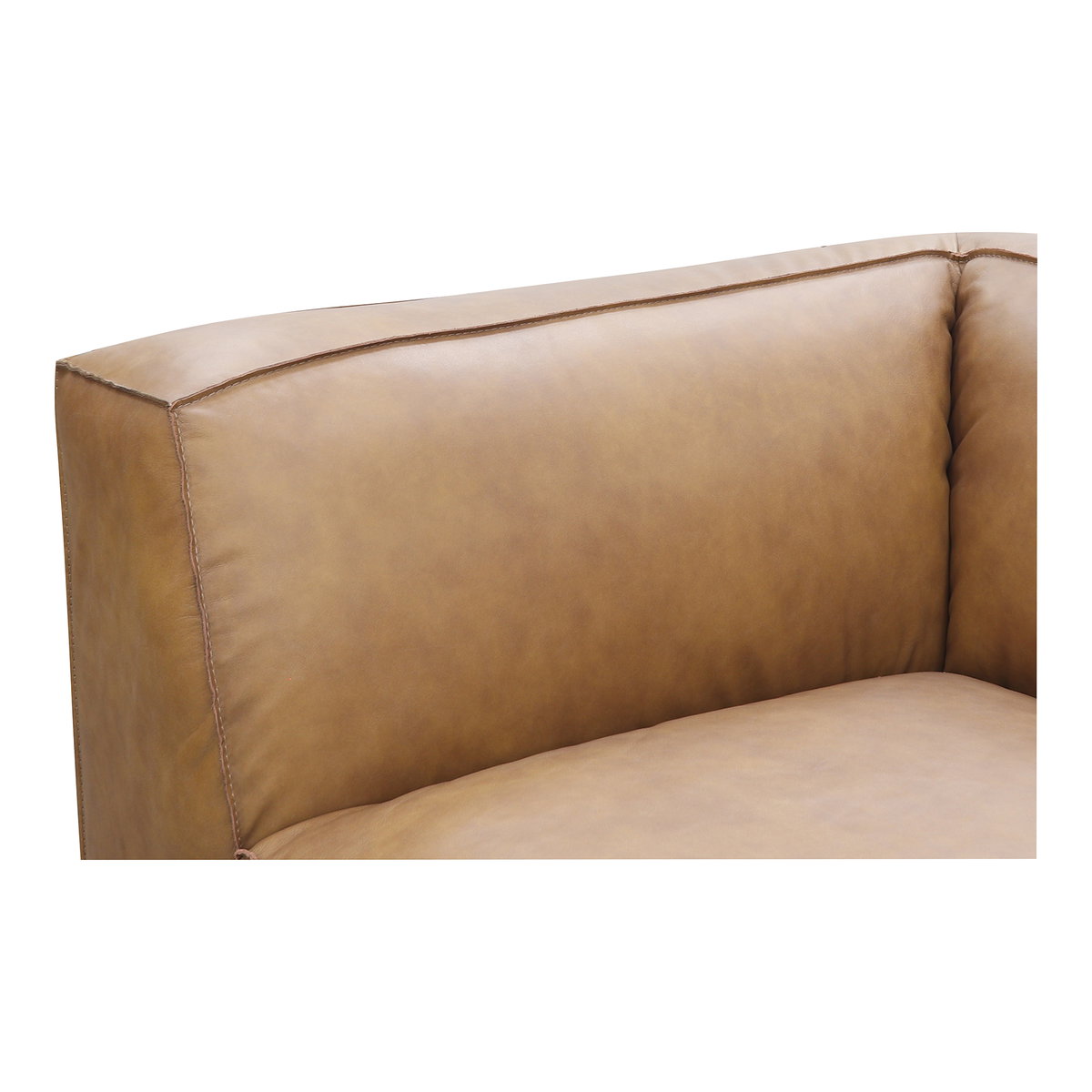Form Nook Modular Sectional Sonoran Tan Leather, Sectional Sofa by Moe's Home, 81" width x 26" height x 71.5" depth View 6