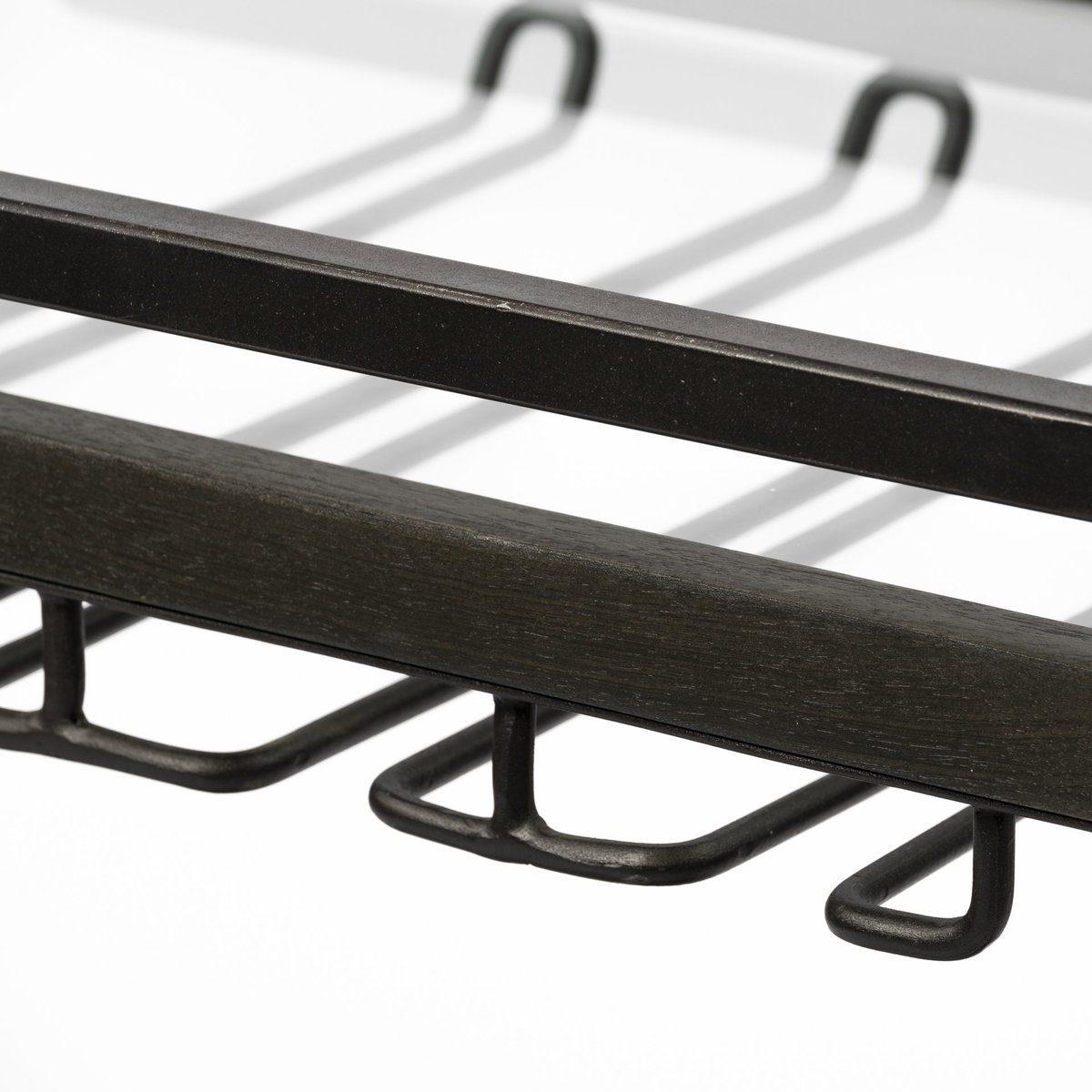 Chriselle Black Metal And Glass Two Tier Bar Cart, Bar Carts & Cabinet by Mercana, 38" length x 18.5" width x 32.5" height View 8