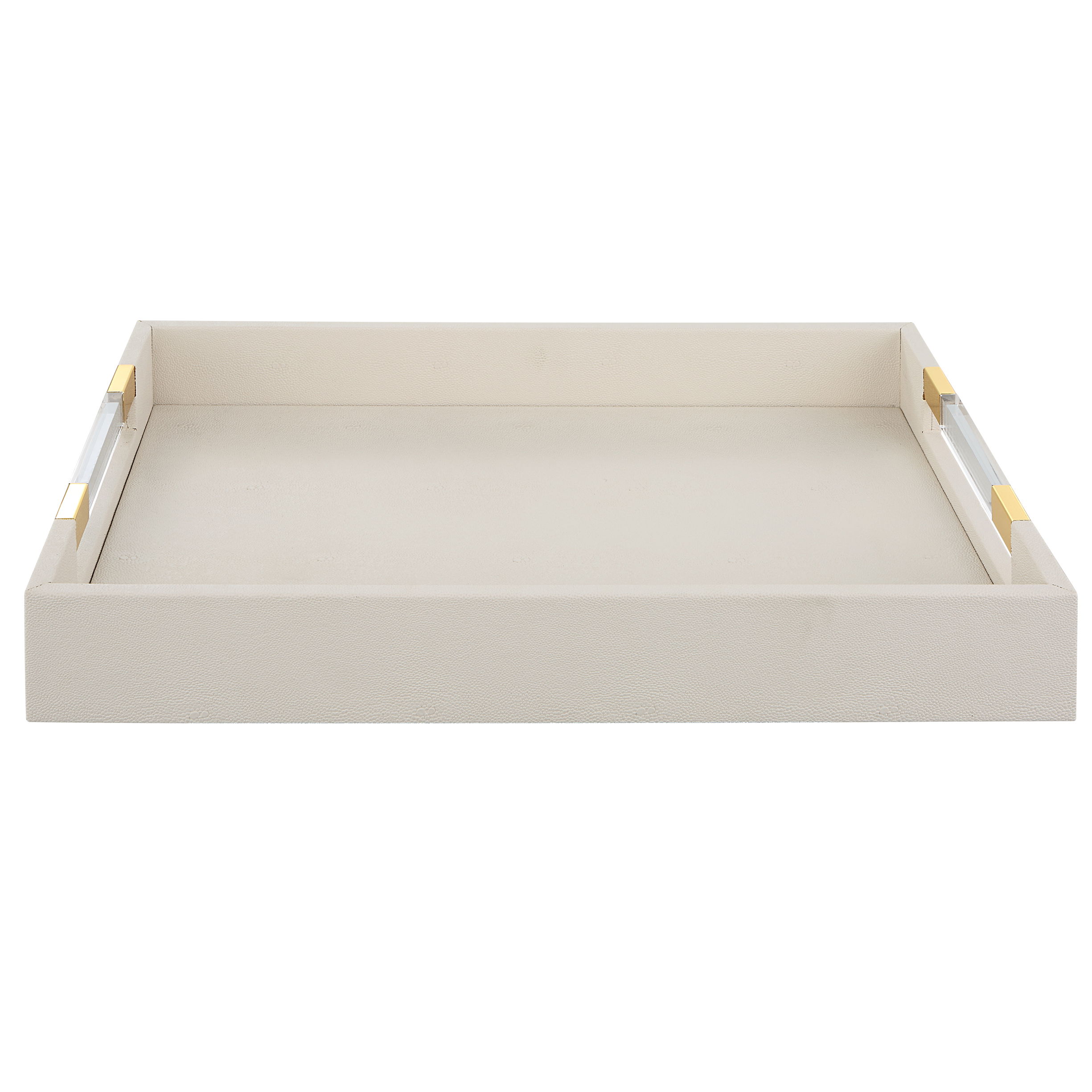 Wessex White Shagreen Tray, Decorative by Uttermost, 19" width x 2.62" height x 13.87" depth View 1
