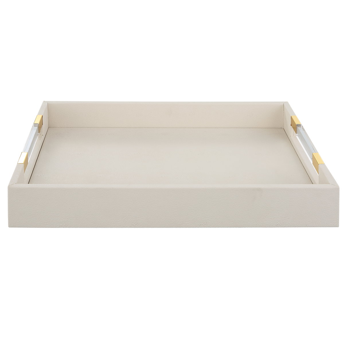 Wessex White Shagreen Tray, Decorative by Uttermost, 19" width x 2.62" height x 13.87" depth View 1