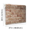 Stretcher Brick Red Peel & Stick Wallpaper, by York Wall, 20' length x 2'3" width x 0.02" depth thumbnail 4