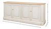 Antique Whitewash Sideboard  4 Door thumbnail 6
