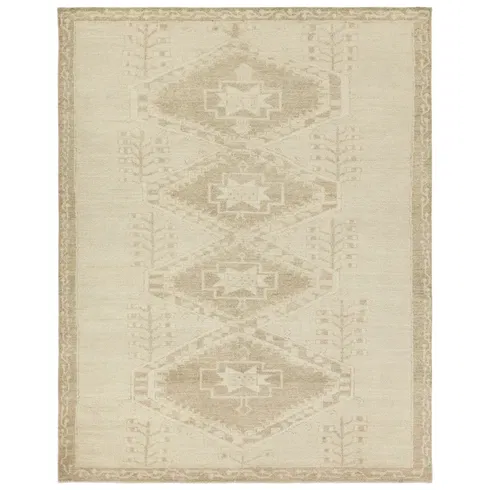 Jaipur Living Ameen JIN10 Handknotted Medallion Tan and Taupe Area Rug (10