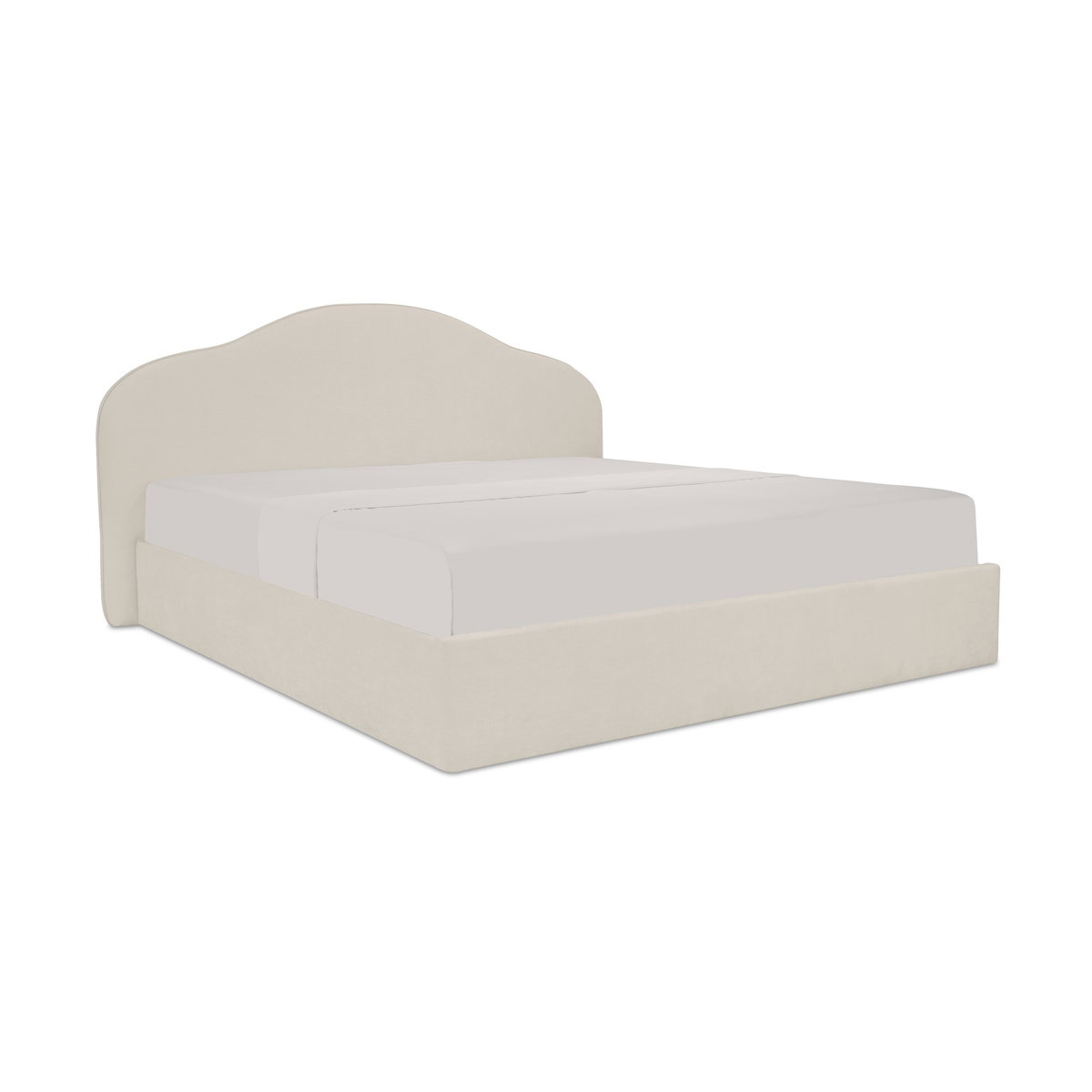 Maggie King Storage Bed Cream, by Moe's Home, 7'3.99" width x 3'9.86" height x 7'3.6" depth View 2
