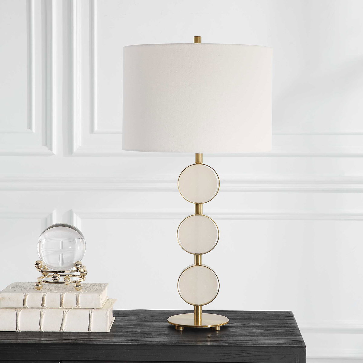 Three Rings Contemporary Table Lamp, by Uttermost, 1'2.5" width x 2'4.5" height x 1'2.5" depth View 4