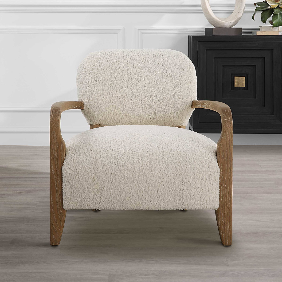 Telluride Natural Shearling Accent Chair, by Uttermost, 28" width x 29" height x 30" depth View 4