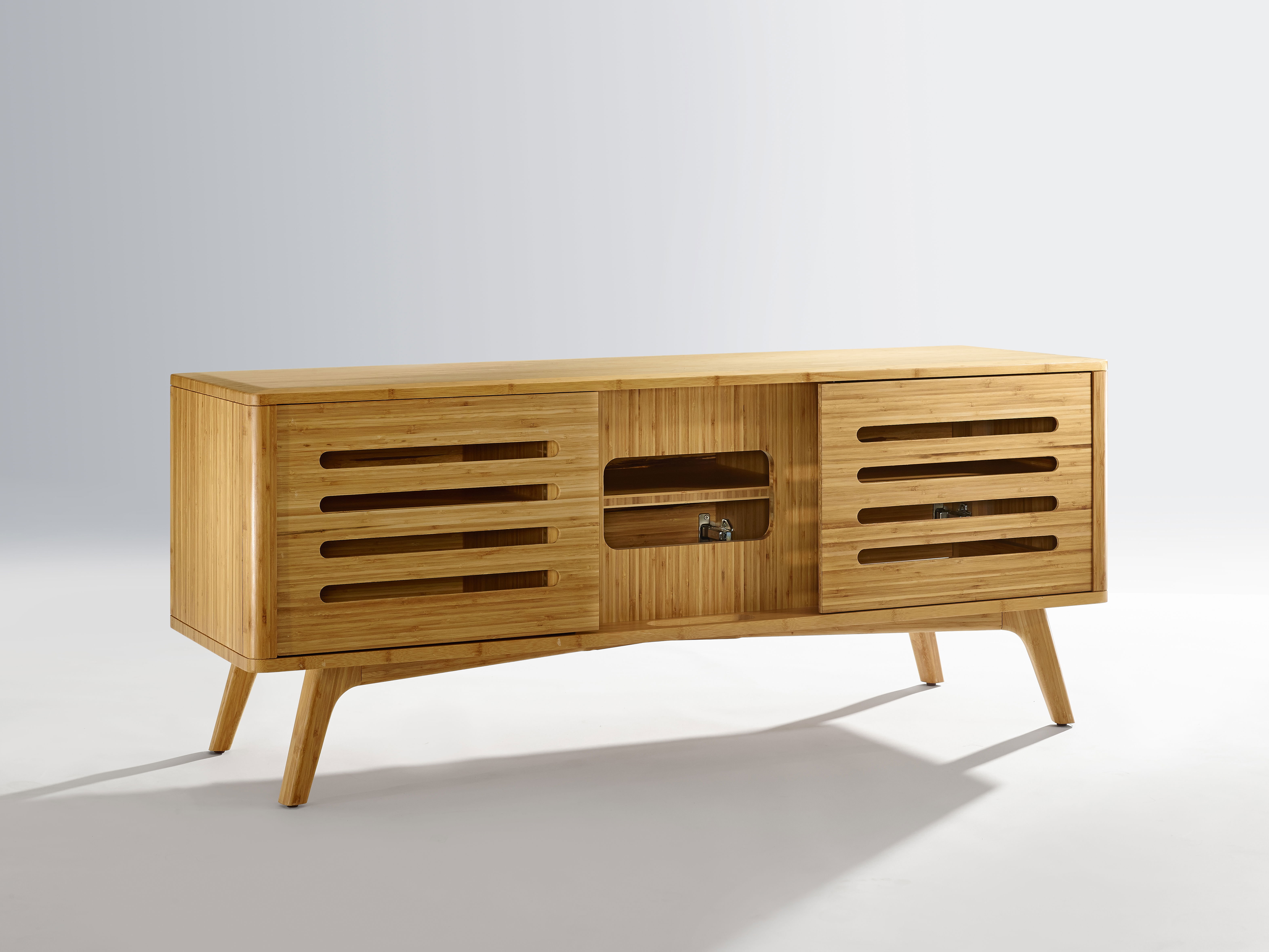 Azara Media Cabinet, Caramelized, Media Console by Greenington, 18" length x 57" width x 23" height View 5